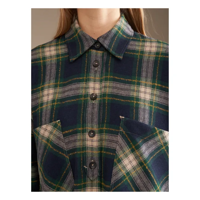 Chemise Charlize Carreaux Laine - Collection Femme | Bleu