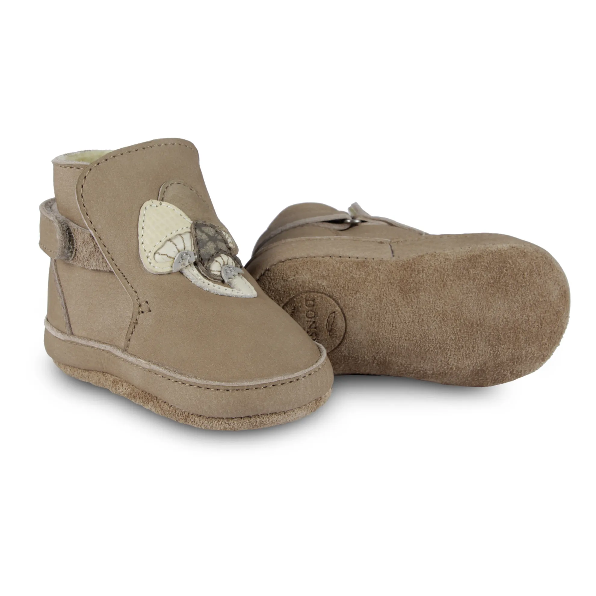 Donsje Beige Lined Mushroom Slippers