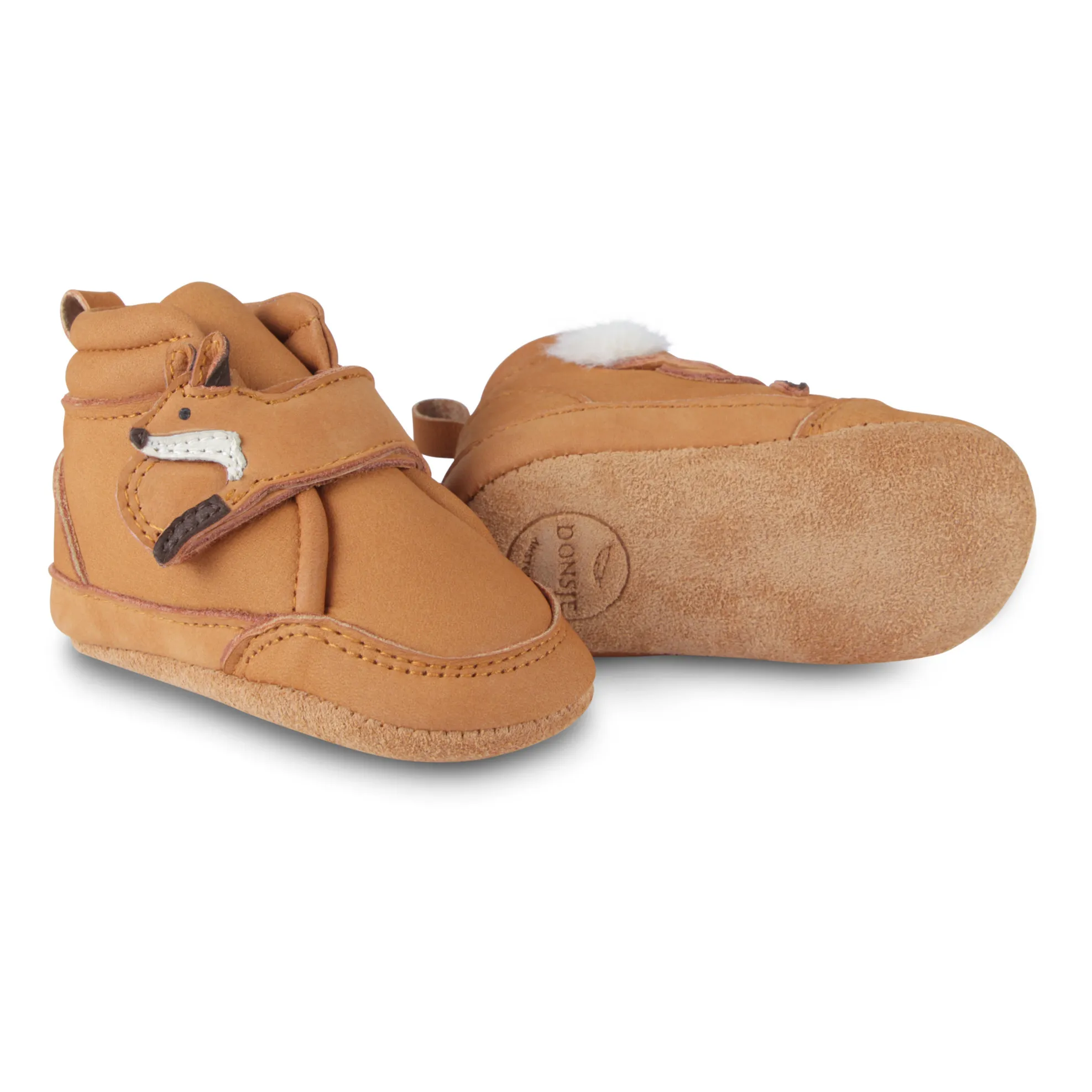 Donsje Cognac Plou Fox Velcro Slippers