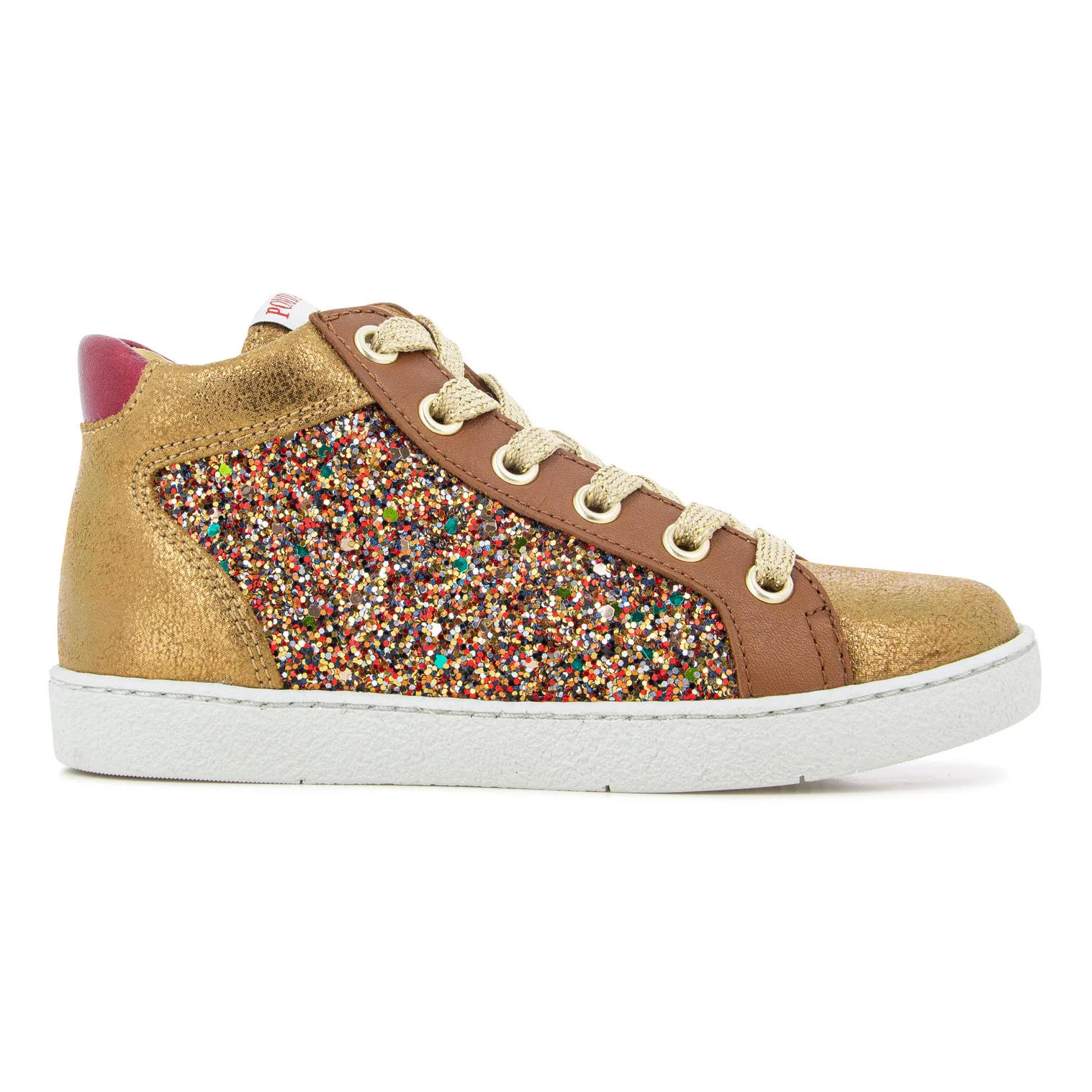 Pom D'api Gold Zip Top Zippy Sneakers