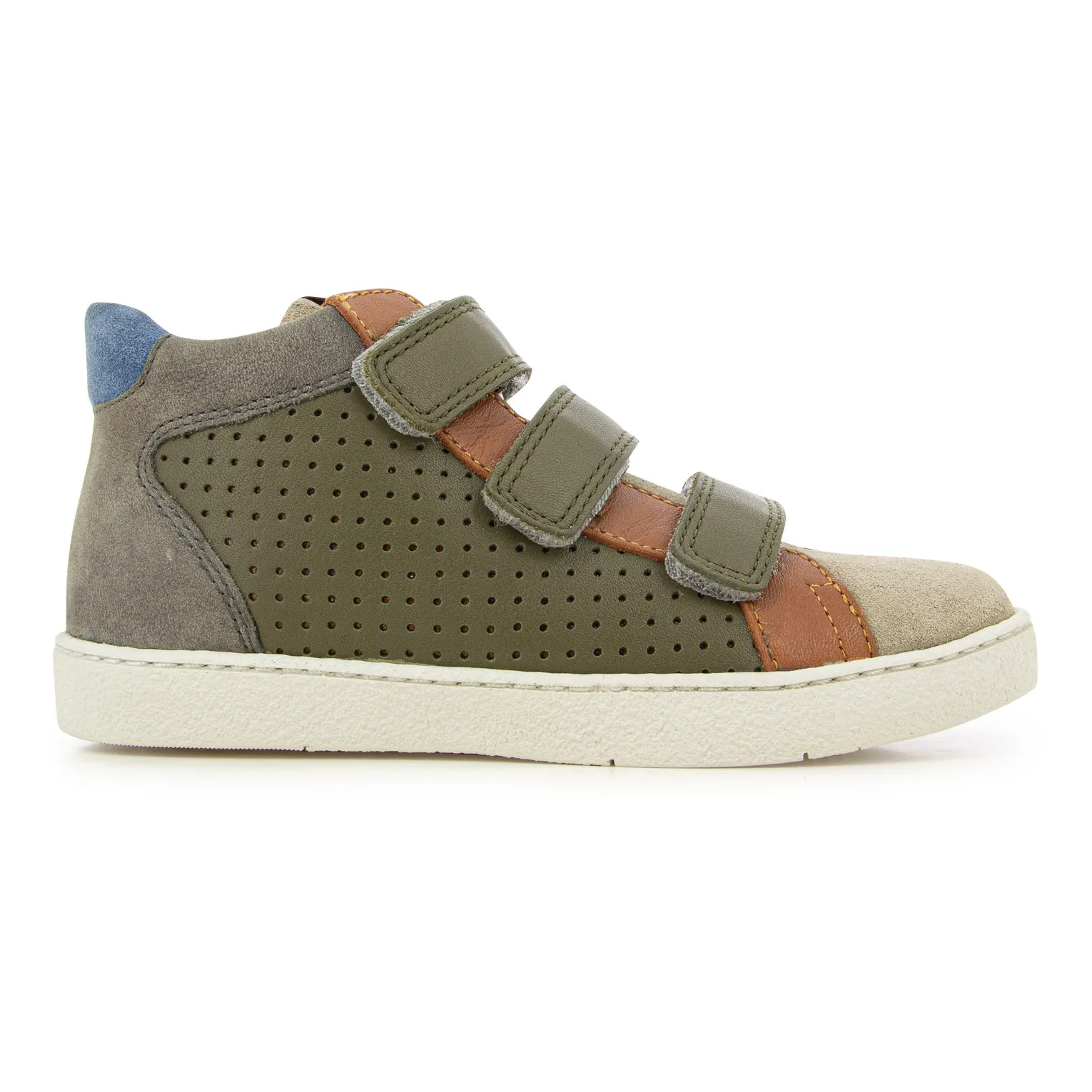 Pom D'api Khaki Top Easy Perfo Velcro Sneakers