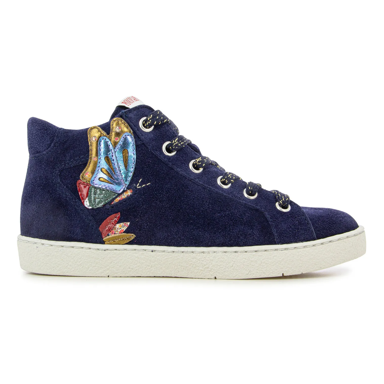 Pom D'api Navy Blue Fly Top Zip Sneakers