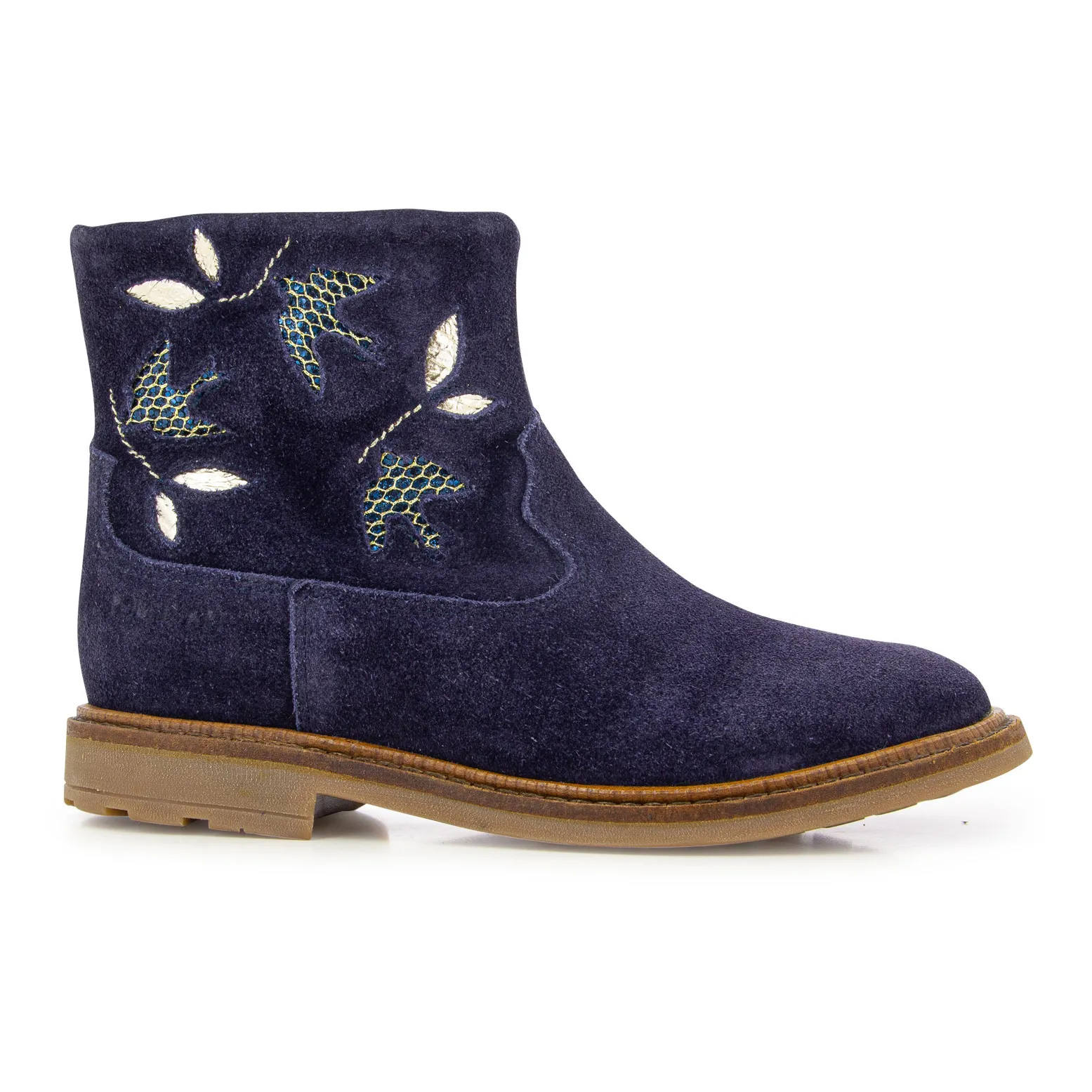 Pom D'api Navy Blue Sister Birdy Zip Boots