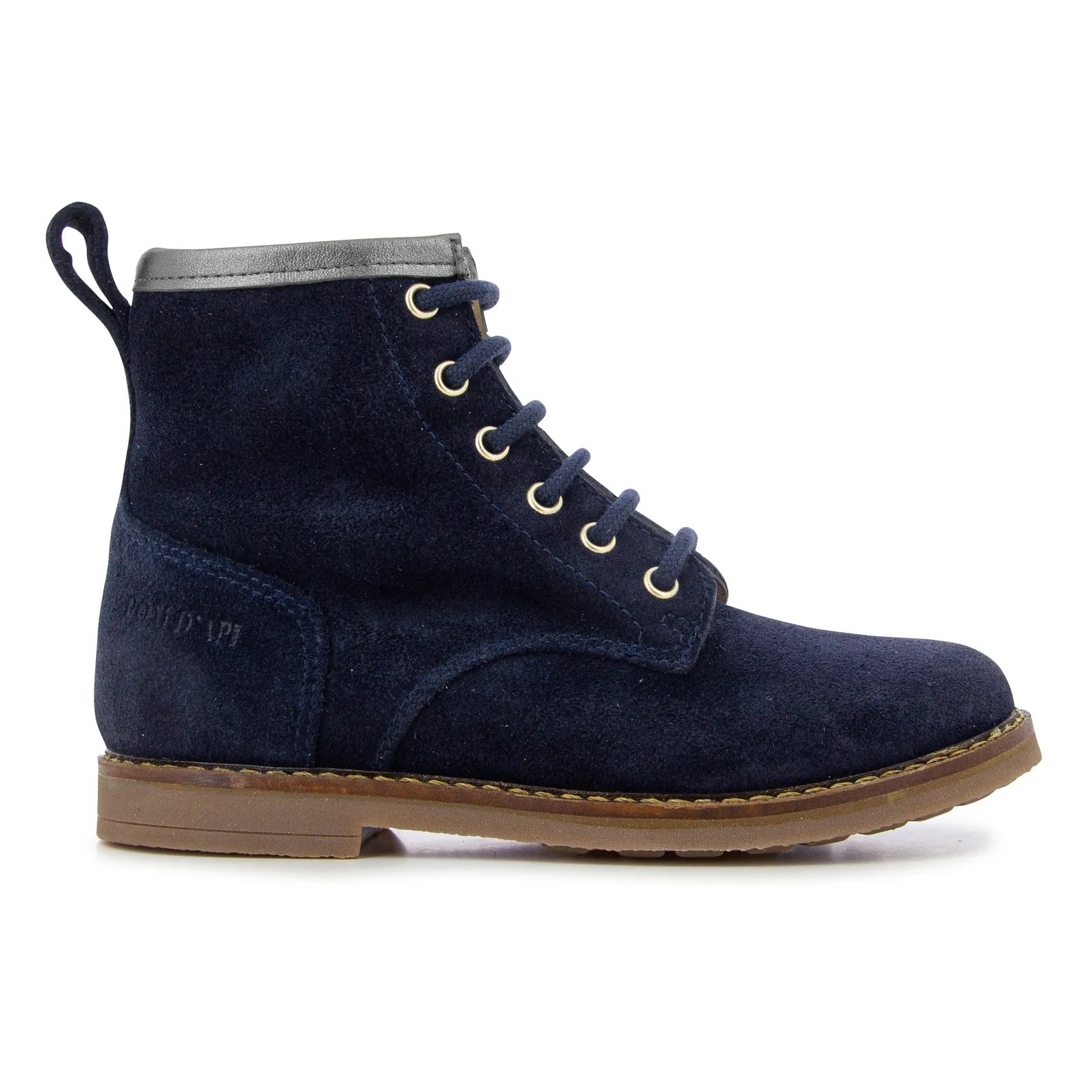 Pom D'api Navy Blue Zip Trip Hi Lace Ankle Boots