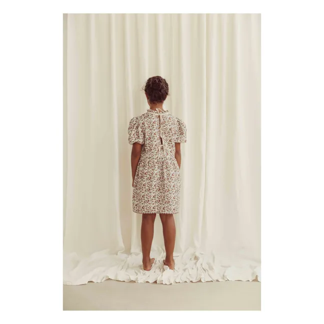 Bonita Organic Cotton Floral Dress | Beige
