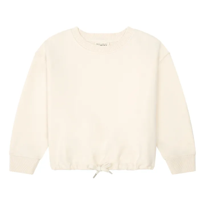 Organic Fleece Girls Tie Sweatshirt | Off white- Product image n°0