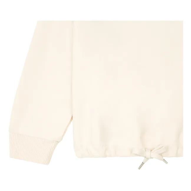 Jersey orgánico Molton Tie para niña | Blanco Roto