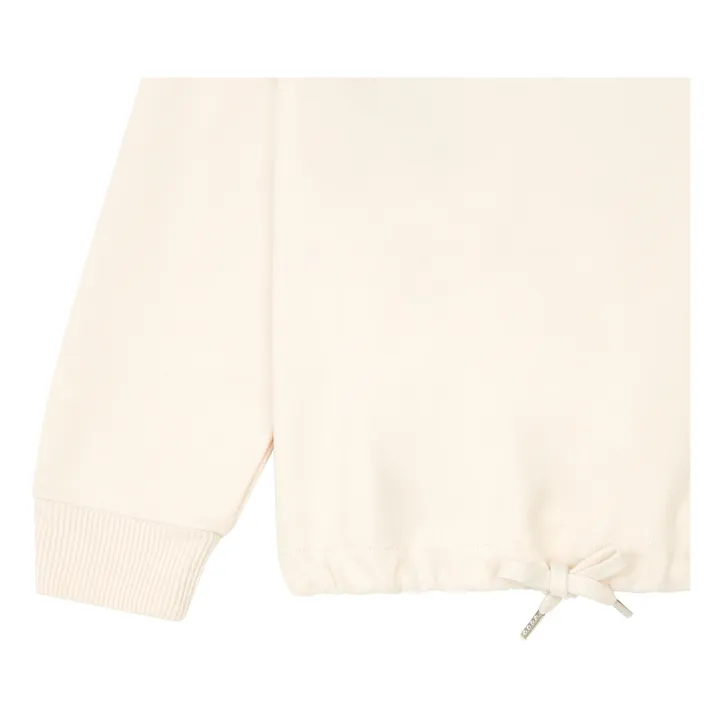 Organic Fleece Girls Tie Sweatshirt | Off white- Product image n°1