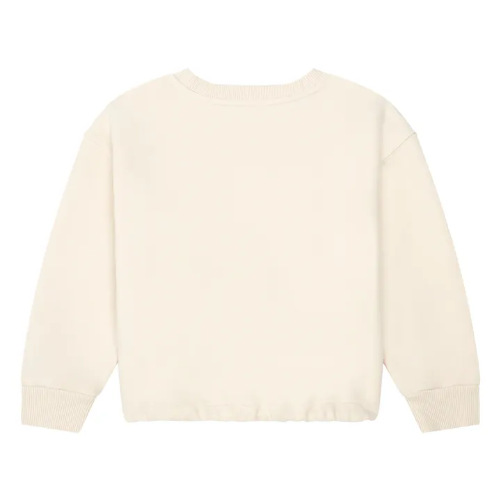 Organic Fleece Girls Tie Sweatshirt | Off white- Product image n°2