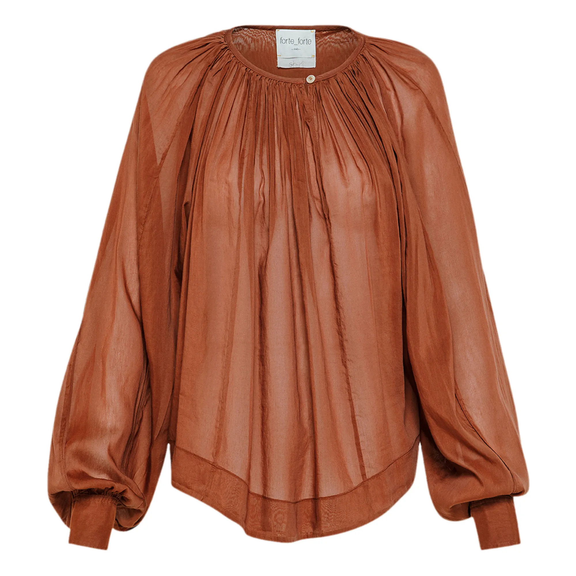 Forte Forte Chocolate Bohemian Cotton And Silk Voile Blouse