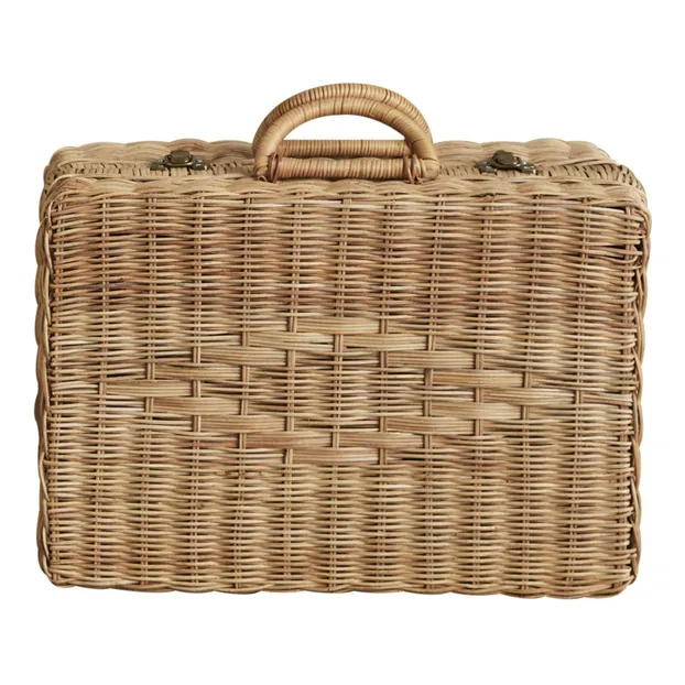 Olli Ellaトランクバスケット Olli Ella - Toaty Trunk Rattan Suitcase | Smallable