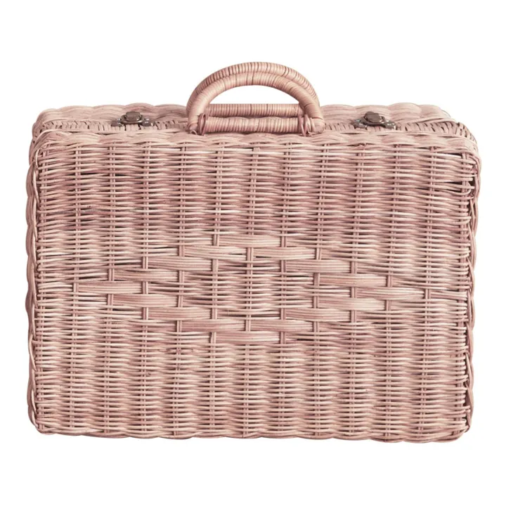 Toaty Trunk Rattan Suitcase | Pink- Product image n°0