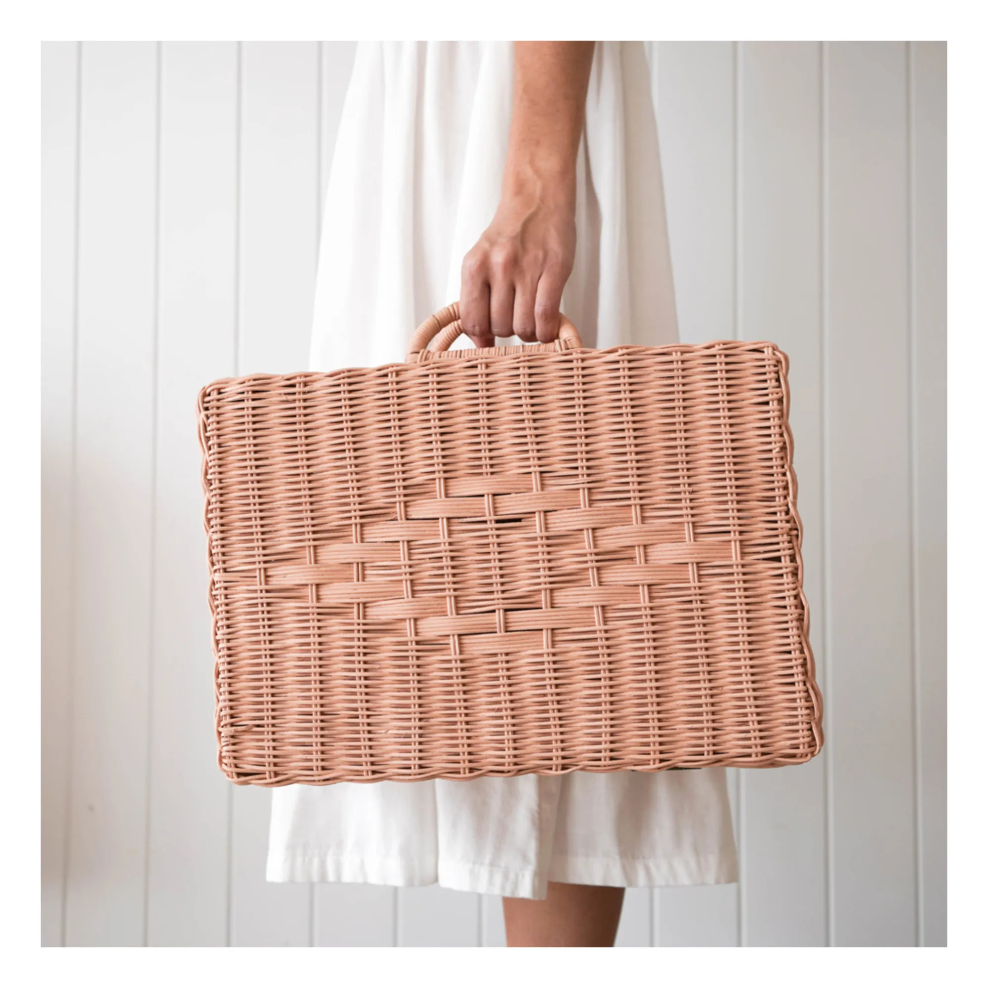 Olli Ella - Toaty Trunk Rattan Suitcase - Pink | Smallable