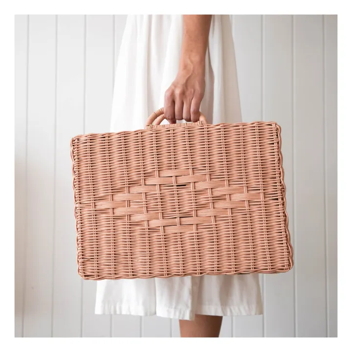 Toaty Trunk Rattan Suitcase | Pink- Product image n°4