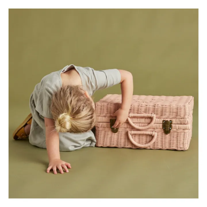 Toaty Trunk Rattan Suitcase | Pink- Product image n°5