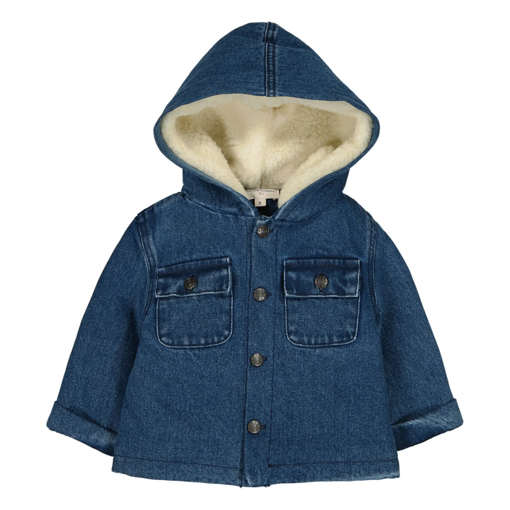 Louis Louise Denim Brut Denim Ice Hooded Coat