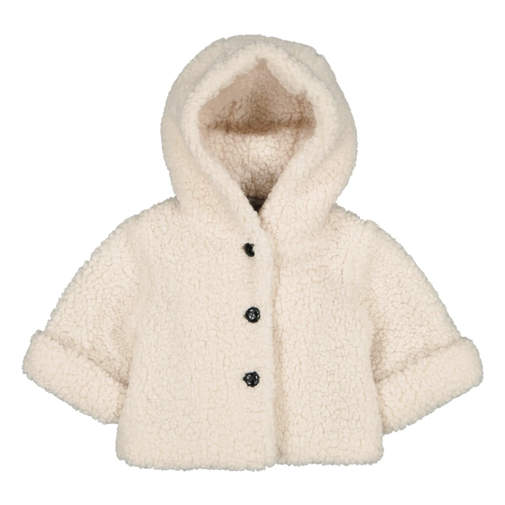 Louis Louise Ecru Lion Hooded Fur Coat