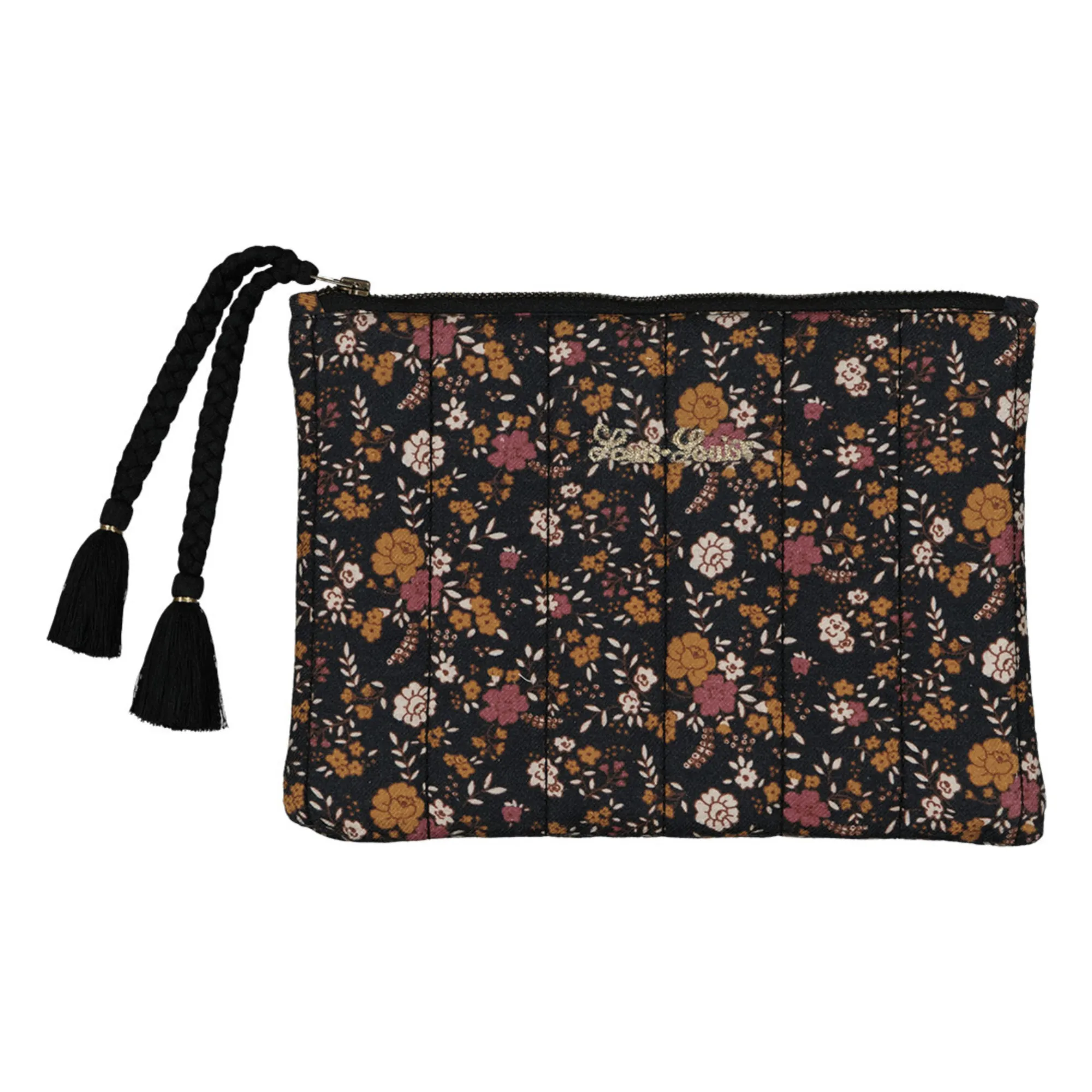 Louis Louise Black Tila Flower Pouch