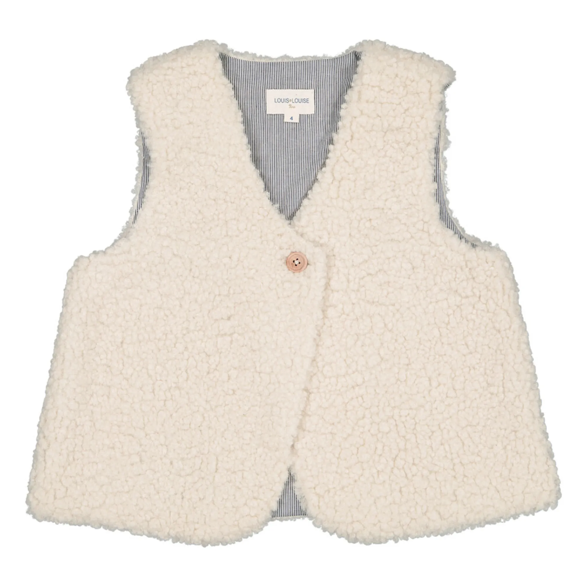 Louis Louise Ecru Vava Sleeveless Fur Vest