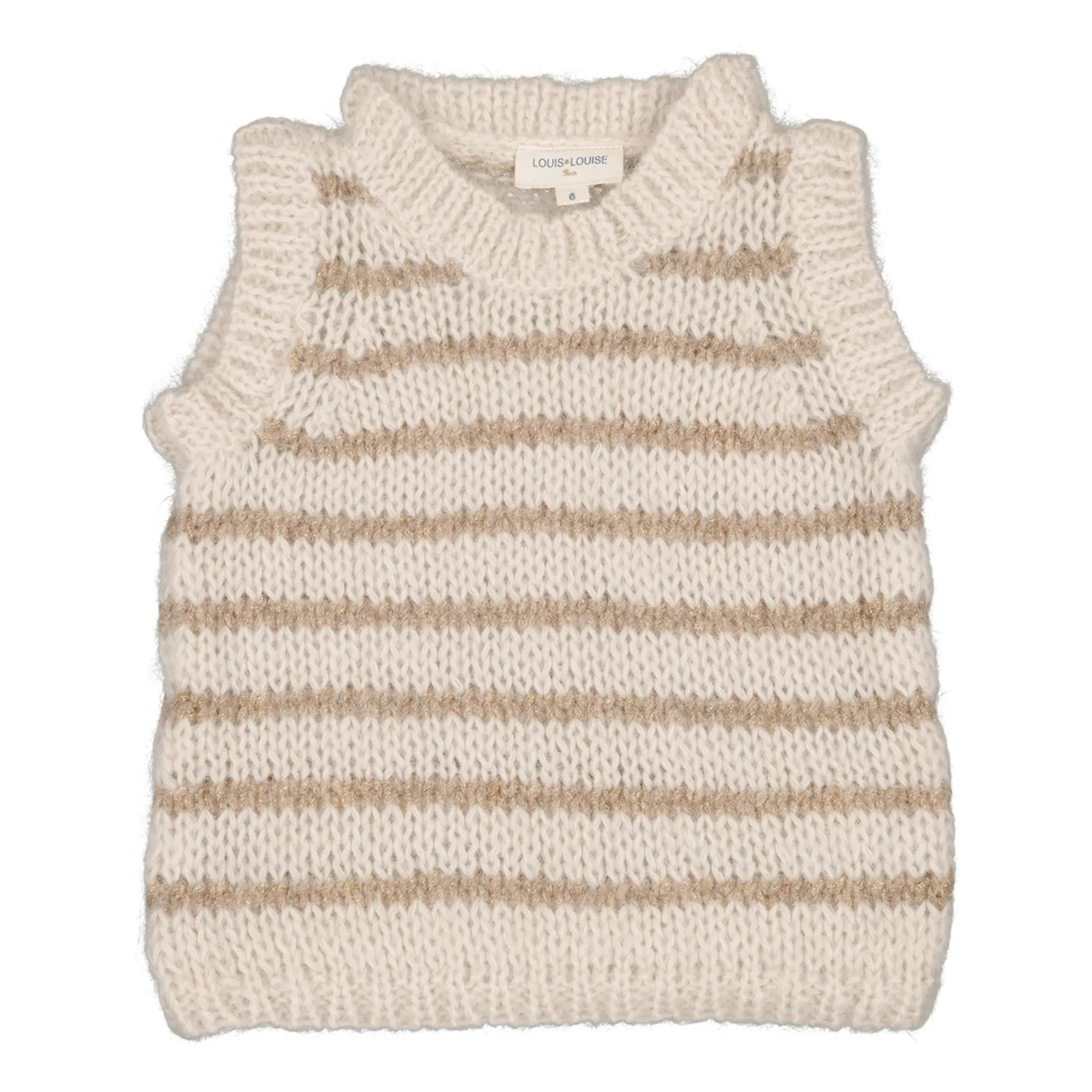 Louis Louise Ecru Hola Mohair And Lurex Sleeveless Sweater