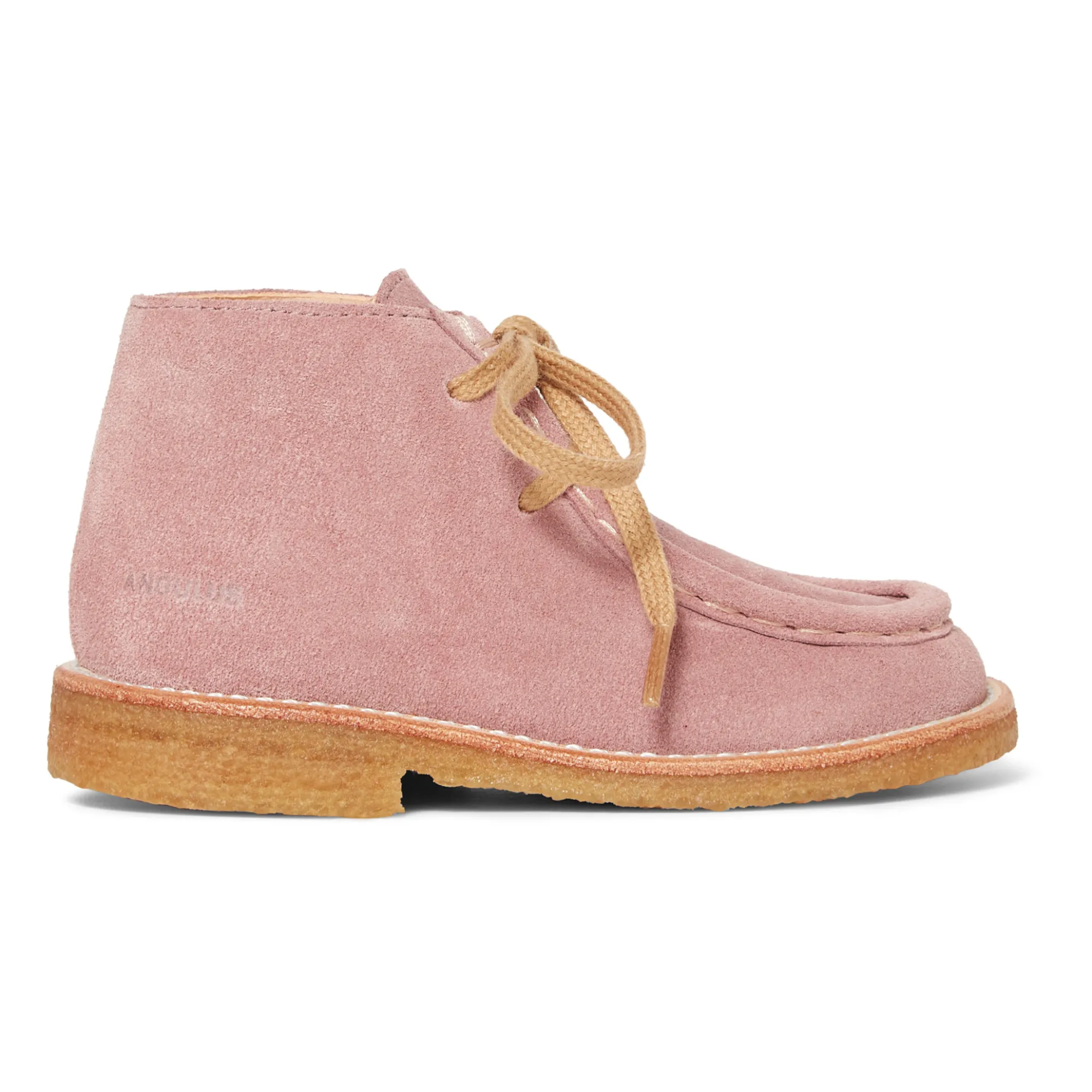 Angulus Pale Pink Lace-Up Boots