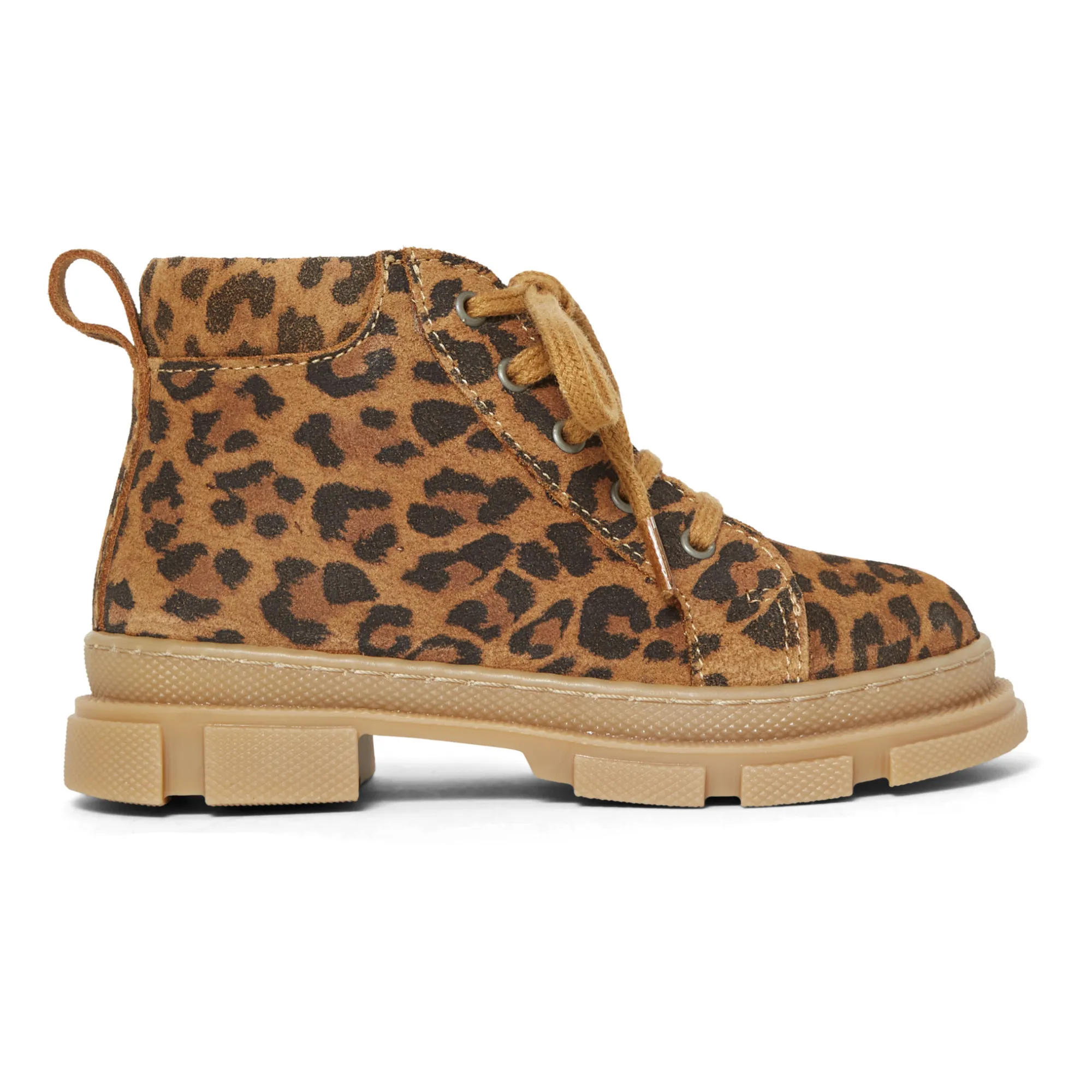 Angulus Beige Lace-Up Zip Boots