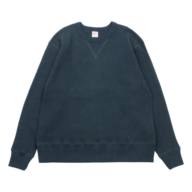Sweatshirt Brushed Thermal Baumwolle | Navy