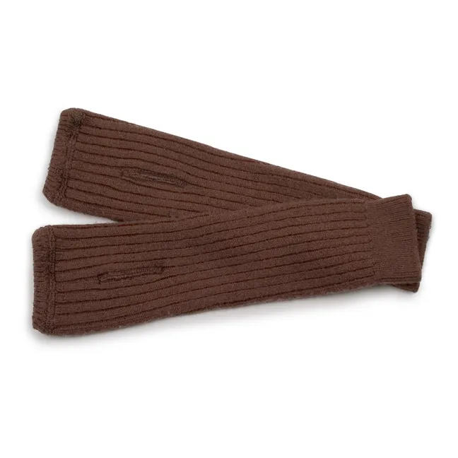 Manoplas de lana merina Madeleine | Chocolate
