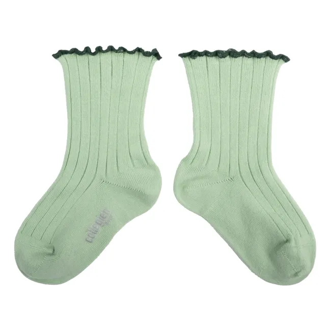 Socken Delphine | Mandelgrün