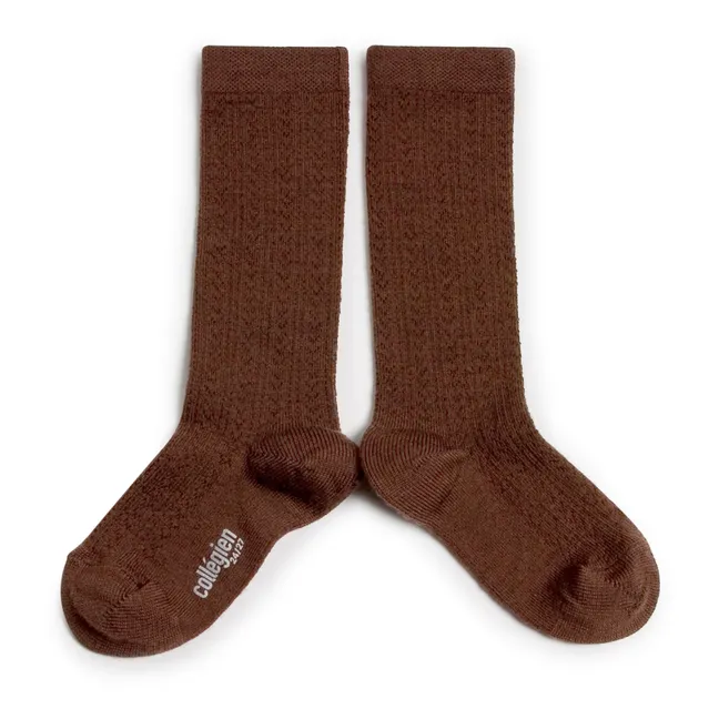 Calzini Adèle in lana merino | Cioccolato