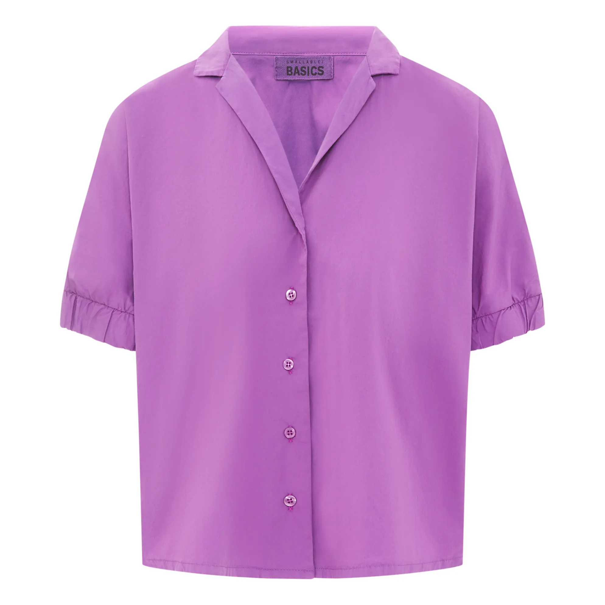 Blouse Médicale manches courtes Blanche Col Couleur violet Parme
