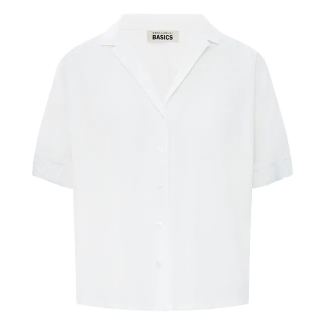 Chemise Femme à Manches Courtes en Popeline Organique | Blanc cassé