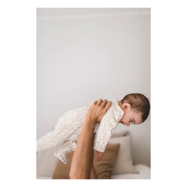 Amalia Jersey Mini Heart Footed Pyjamas | Mustard- Product image n°2