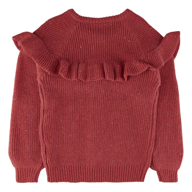 Jojo - Cardigan in lana a coste | Rosso lampone