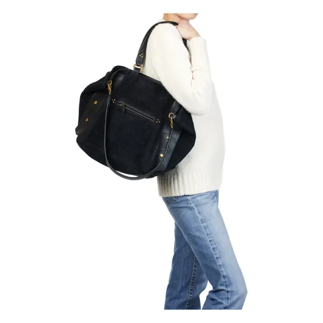 Sac Roger Croûte Velours | Noir