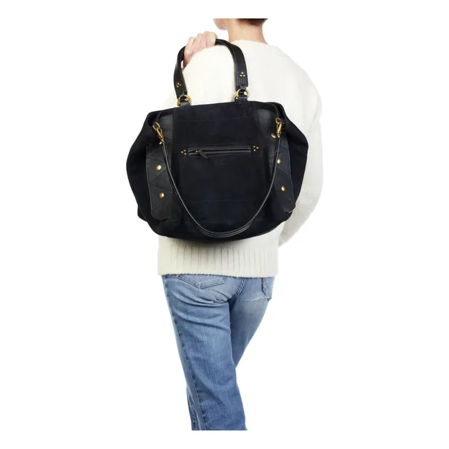 Sac Roger Croûte Velours | Noir