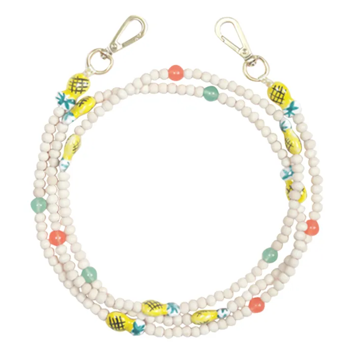 Arielle Pineapple Wooden Bead Phone Strap | Yellow- Product image n°0