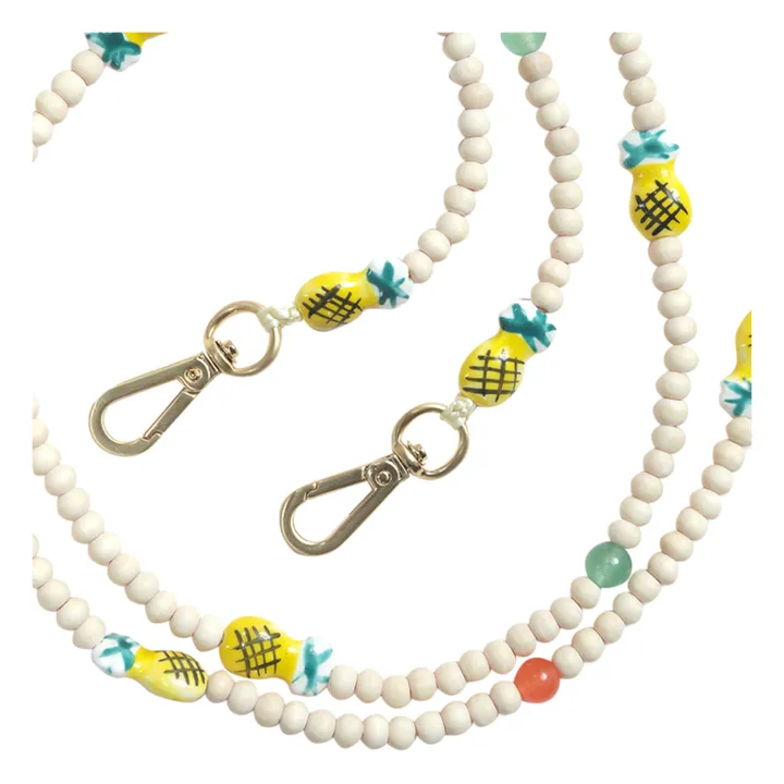 Arielle Pineapple Wooden Bead Phone Strap | Yellow- Product image n°1