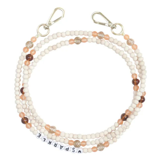 Cordoncino, con perle di legno, modello: Arielle Sparkle | Dorato