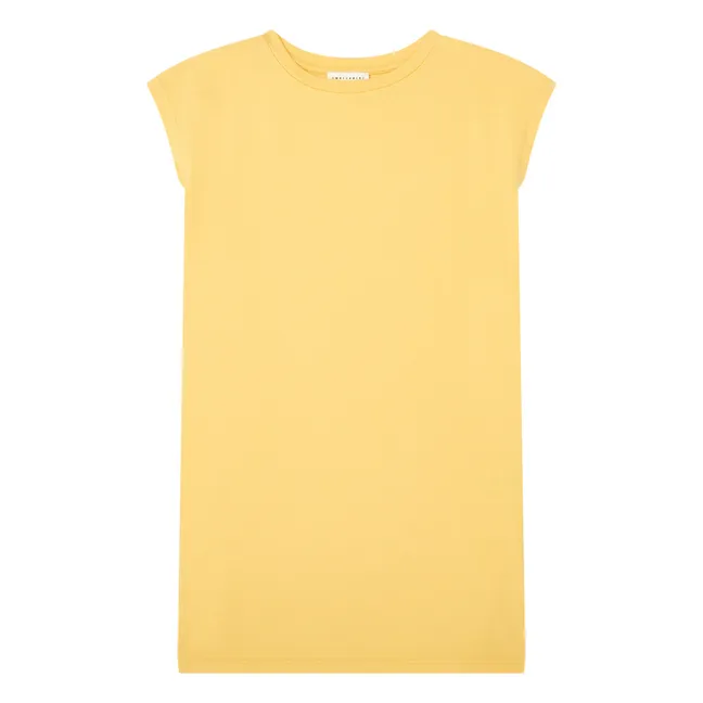 Vestido con aberturas de algodón orgánico Niña | Amarillo