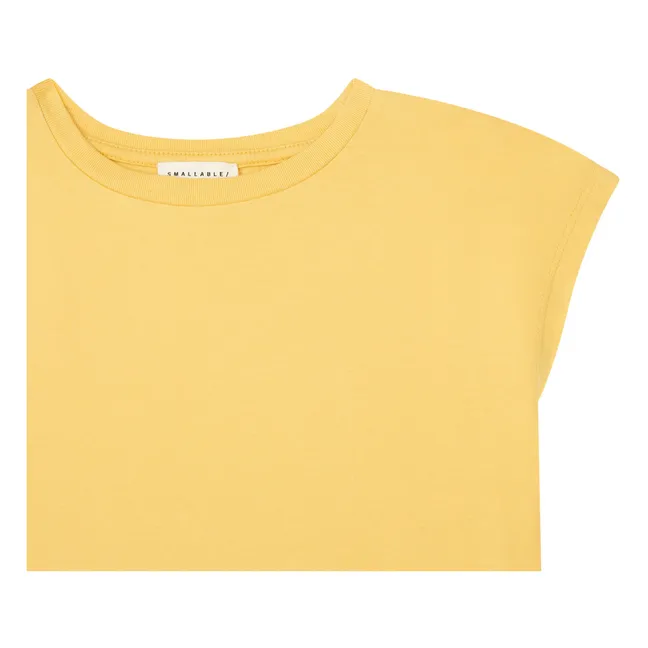 Vestido con aberturas de algodón orgánico Niña | Amarillo