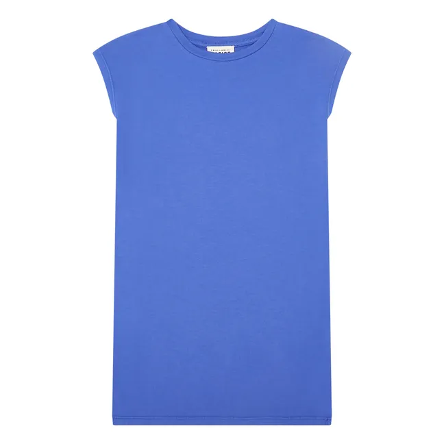 Vestido con aberturas de algodón orgánico Niña | Azul índigo