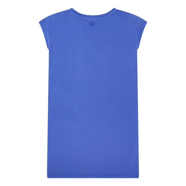 Girl's Organic Cotton Tank Dress With Slits | Indigo blue