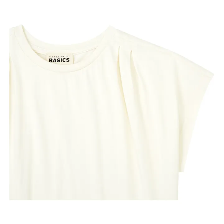 T-Shirt Plissé Fille Coton Bio | Blanc cassé- Image produit n°1