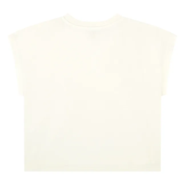 T-Shirt Plissé Fille Coton Bio | Blanc cassé