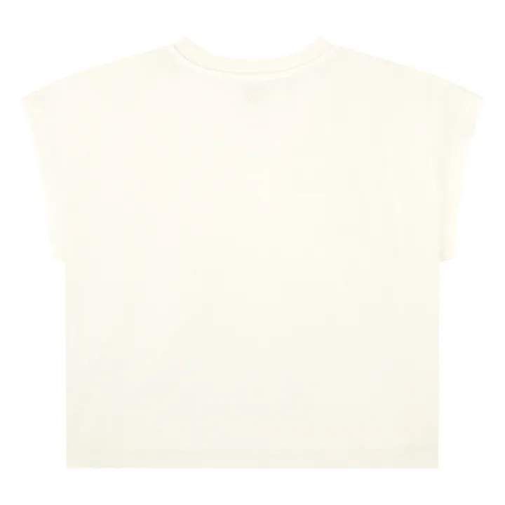 T-Shirt Plissé Fille Coton Bio | Blanc cassé- Image produit n°2
