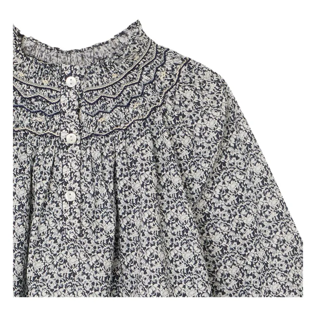 Petal Exclusive Liberty Smocked Blouse | Blue
