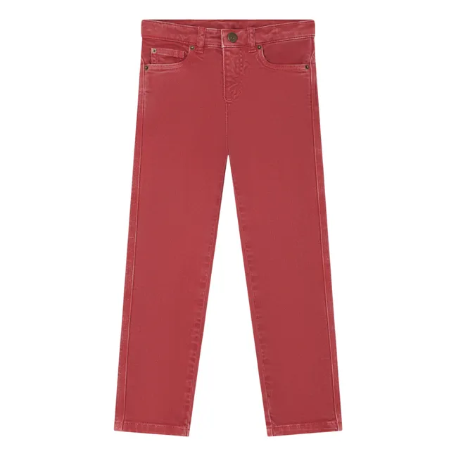Bonnie Denim Trousers | Raspberry red