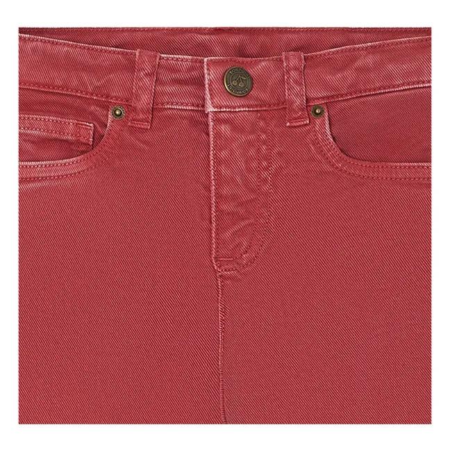Bonnie Denim Trousers | Raspberry red