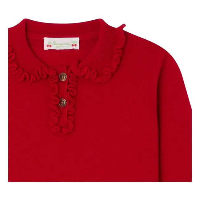 Brynja Polo de lana | Rojo Frambuesa